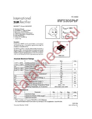 IRF530SPBF datasheet  
